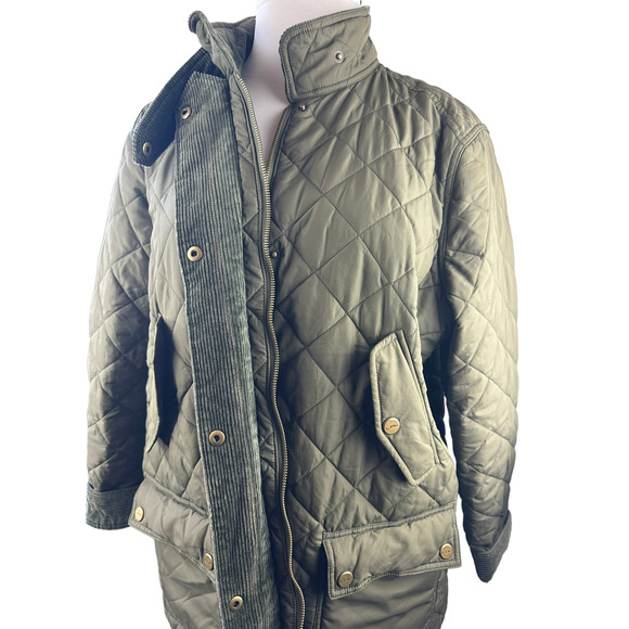 Lauren Ralph Lauren Quilted Barn Field Jacket Coat Zip Snap Green Plus Size 3X - Picture 3 of 15